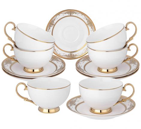 Чайный набор "ДВОРЕЦ" на 6 персон, 12 предметов (250 мл)