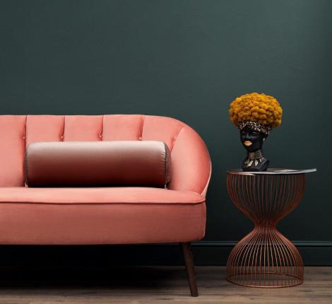 Подушка-валик "Sofi de Marko" Блейк (коралл) Велюр, 60х20х20