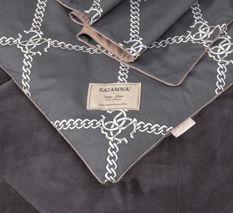 Постельное бельё с одеялом "Kazanov.A." Арни (брауни трюфель) Велюр/Egypt Cotton, 1,5 спальный