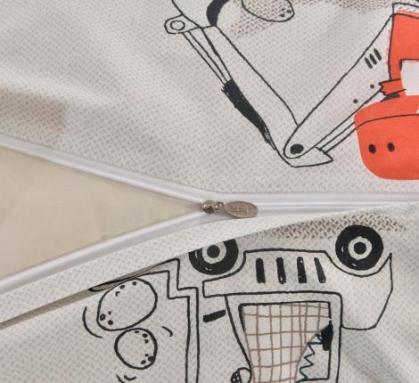 Постельное белье детское "Sofi de Marko" Диноленд (синий) Сатин, 1,5 спальный