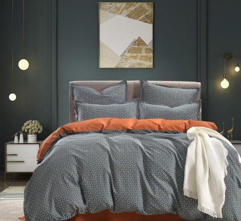 Постельное белье "Sofi de Marko" Ахиллес (синий) Сатин, Семейный