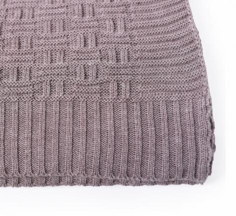 Плед вязаный "ШАХМАТЫ" 180x200, капучино