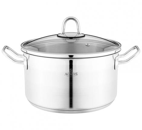 Кастрюля со стеклянной крышкой "Agness" 916-453, 4,2 л
