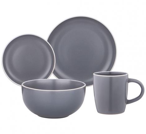 Набор посуды обеденный &quot;PANDORA&quot; на 4 персоны, 16 предметов (серый)