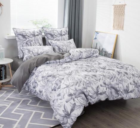 Постельное белье "Sofid de Marko" Габби (серая) Сатин, Евро макс