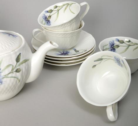 Чайный сервиз "ВАСИЛЬКИ" на 6 персон, 14 предметов