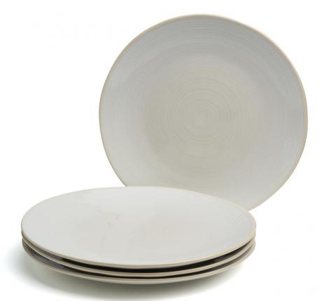 Набор тарелок обеденных 4 штуки BRONCO "CONCEPT", диаметр 27,5 см (бежевый)