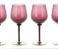 Набор бокалов для вина 6 штук "COTE D'OR" муранское стекло, высота 23 см