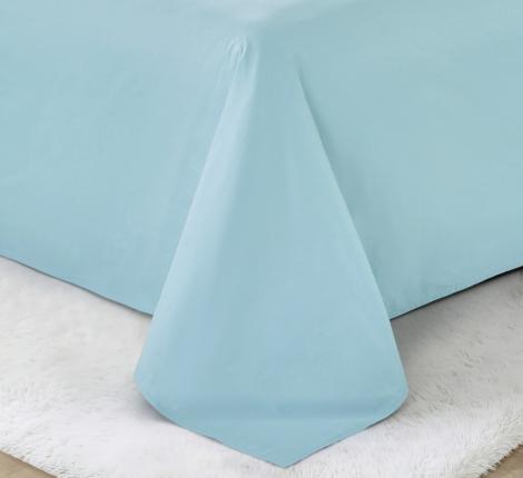 Постельное бельё "KARTEKS" сатин однотонный с кантом HK-06 (голубой), Евро