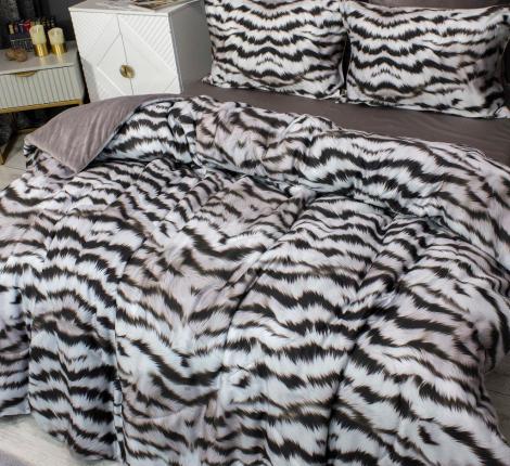 Постельное белье с одеялом "Kazanov.A." Бенгал (жемчуг трюфель) Велюр/Egypt Cotton, Семейный