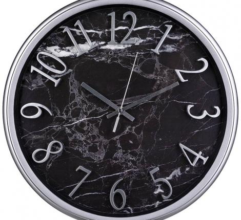 Часы настенные кварцевые "LOVELY HOME", диаметр 36 см (тёмный мрамор)