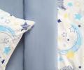 Постельное белье "Siberia" Звездочки (голубой) Ранфорс, 1,5 спальный