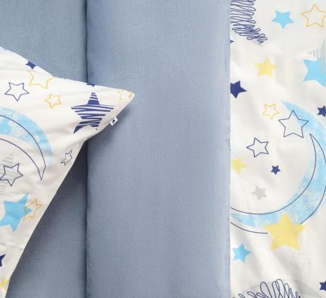 Постельное белье "Siberia" Звездочки (голубой) Ранфорс, 1,5 спальный