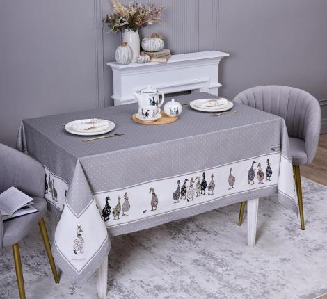 Скатерть с пропиткой "FAMILY FARM" 160х220 см, серый