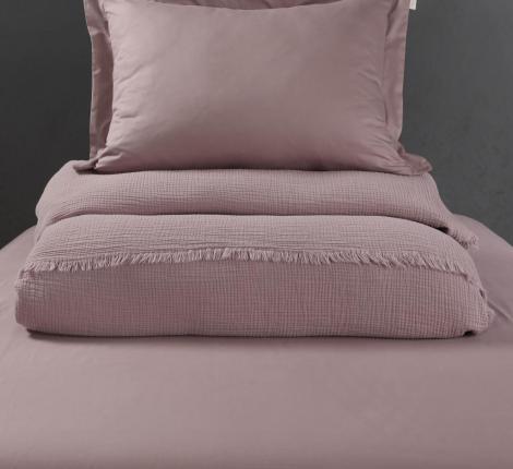 Постельное белье с покрывалом "Kazanov.A." Stonewash Muslin (пыльная роза) Муслин, Семейный