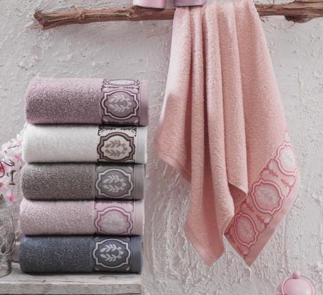 Набор махровых полотенец "TWO DOLPHINS" жаккард 70х140 (1/6 ) E841) VANESE