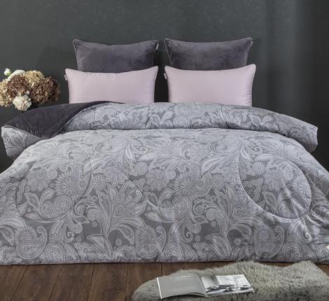 Постельное белье с одеялом "Kazanov.A." Тейра (аметист платина) Велюр/Egypt Cotton, Евро