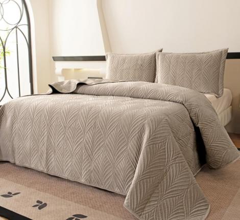 Покрывало "Sofi de Marko" Таира (светло-бежевый) Велюр, 240х260