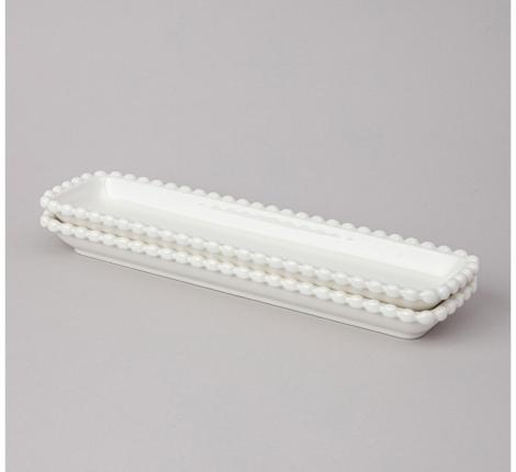 Набор прямоугольных блюд 2 шт. "PEARL", 29*7,5*3 см
