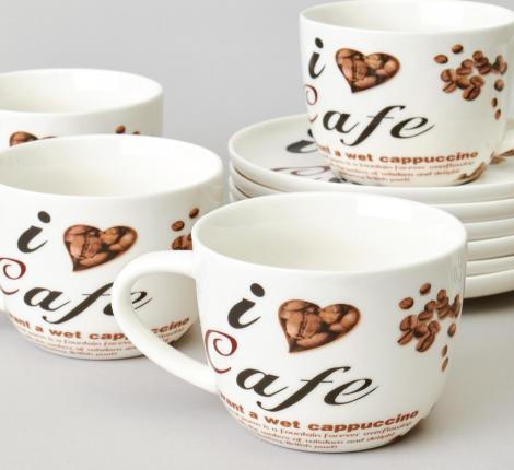 Чайный набор "COFFEE MANIA" на 6 персон, 12 предметов (250 мл)