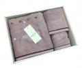 Комплект полотенец с вышивкой 30x50-50x100-70x140 Maison D'or &quot;CANDY LOVE&quot;, фиолетовый