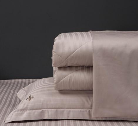 Постельное белье "Kazanov.A." Stripe Royal (бежевый крем) Страйп Сатин, Евро