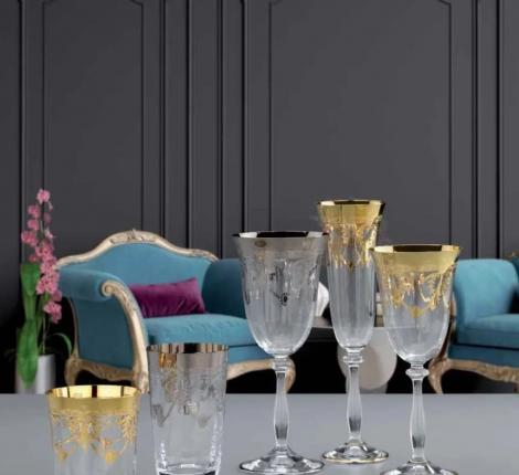 Набор бокалов для виски 6 штук "CRE ART" стекло, высота 14 см