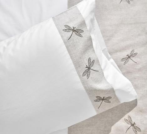 Наволочка Luxberry "ВЕЧЕРНИЕ СТРЕКОЗЫ" перкаль/лён, 70x70