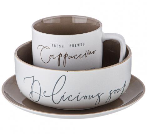 Набор посуды 3 предмета "COFFEEMANIA" (белый)