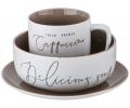Набор посуды 3 предмета "COFFEEMANIA" (белый)