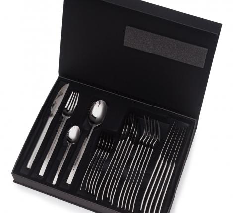 Набор столовых приборов "SPIGA" Anthracite 116 на 6 персон, 24 предмета