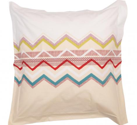 Наволочка "Blanc des Vosges" ZIGZAG rouge перкаль, 60x60