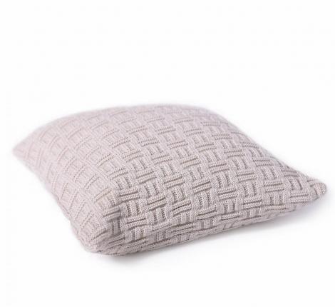 Наволочка вязаная "ШАХМАТЫ" 40x40, лён