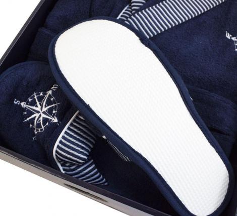 Халат мужской махровый Maison D'or "MARIN" синий, M(46)/L(48)