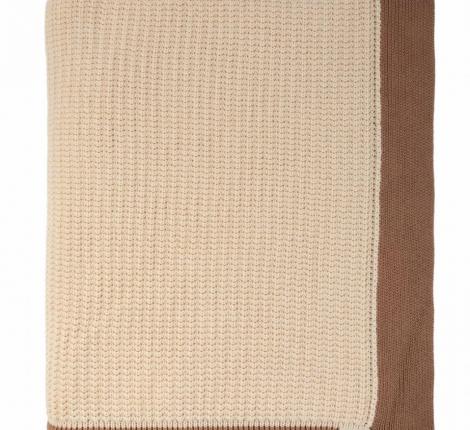 Плед с кантом Luxberry "LOUNGE" Хлопок 150х200, льняной/мусс мокко