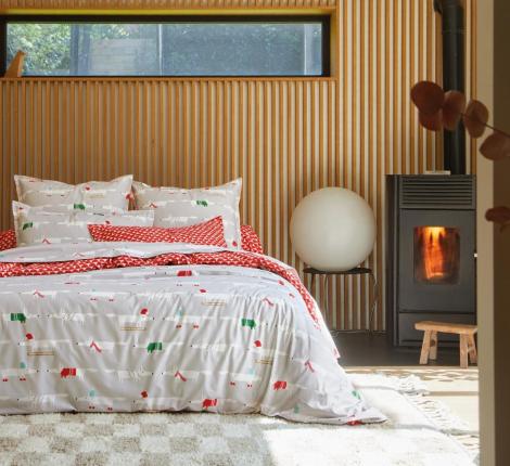 Постельное бельё "Blanc des Vosges" WINTER FOX перкаль, 1,5 спальный