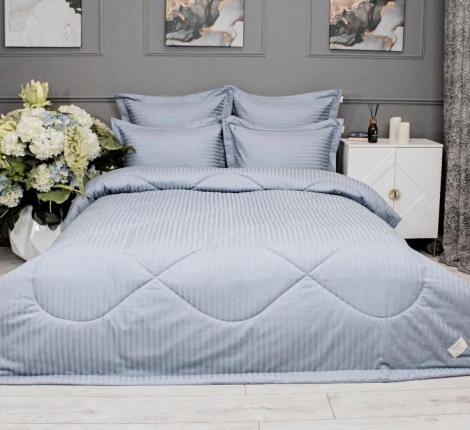Постельное белье с одеялом "Kazanov.A." Hotel (голубая платина) Страйп Сатин, Евро