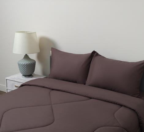 Постельное белье с одеялом "Sofi de Marko" Эльмира (шоколад) Сатин, 1,5 спальный