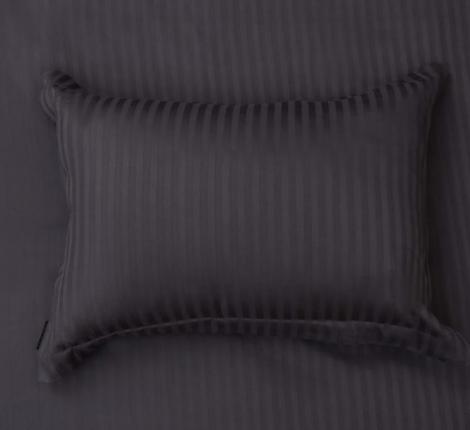 Постельное белье "Sofi de Marko" Моне (антрацит) Страйп Сатин, Евро (50х70-2шт.)