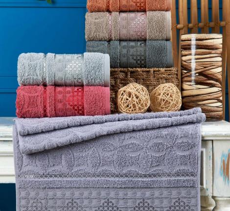 Набор махровых полотенец "PHILIPPUS" 50*90 (1/6 ) SUPER COTTON (A408) IKRA