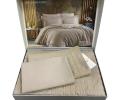Постельное бельё "Maison D'or" NEW CAMILLE Жатый сатин Евро, тёмно-бежевый