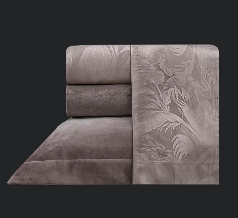 Постельное белье с одеялом "Kazanov.A." Lindor J'Adore (капучино) Велюр/Тенсел, Семейный