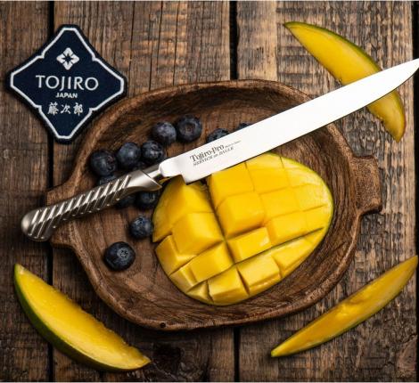 Кухонный нож-слайсер для нарезки "TOJIRO" FD-704, длина лезвия 190 см
