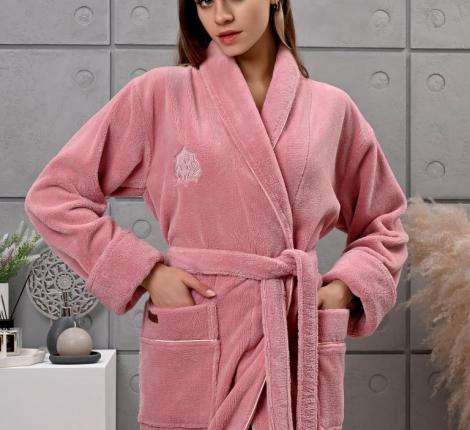 Халат женский трига шалька "AMBIELLA A-1295" пудра, L/XL