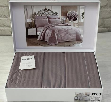 Постельное бельё EFOR STRIPE SATEN A-03 (сиреневый), Евро
