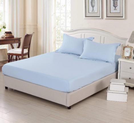 Простыня на резинке "Sofi de Marko" Марми (голубая) Сатин, 180х200х30