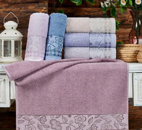 Набор махровых полотенец "TWO DOLPHINS" жаккард 70х135 (1/6 ) A148 VERA