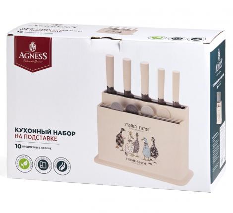 Набор кухонных ножей (5 шт.) и приборов "FAMILY FARM", 10 предметов