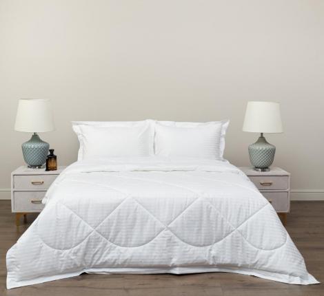 Постельное белье с одеялом "Sofi de Marko" Федерико (белый) Страйп Сатин, Семейный