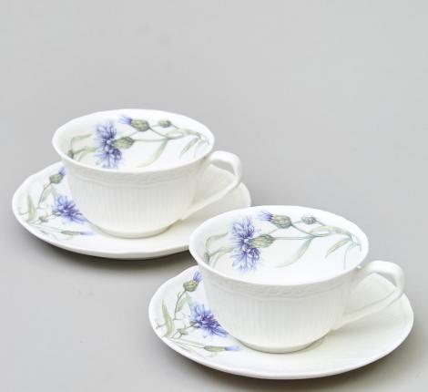 Чайный набор "ВАСИЛЬКИ" 760-826 на 2 персоны, 4 предмета (250 мл)